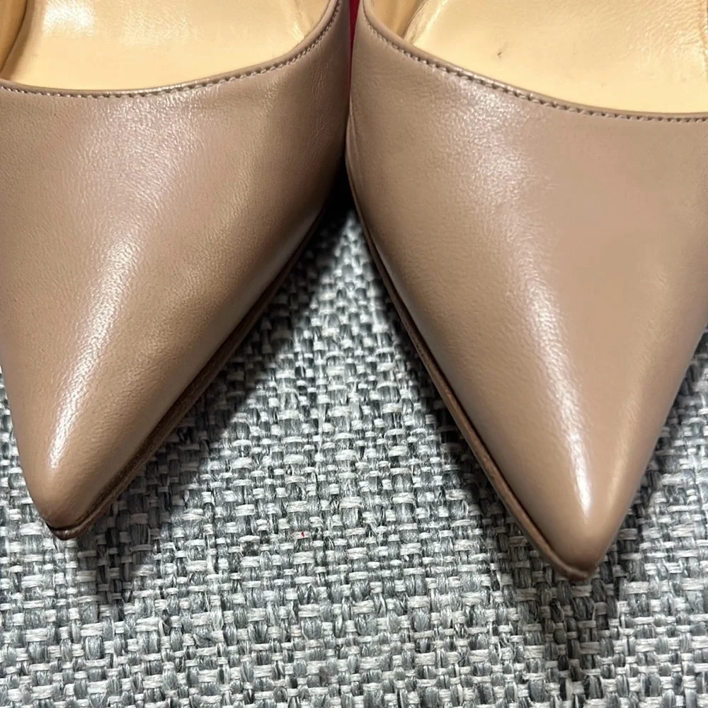 Christian Louboutin Brown Pointed Toe Heels - Picture 7 of 10